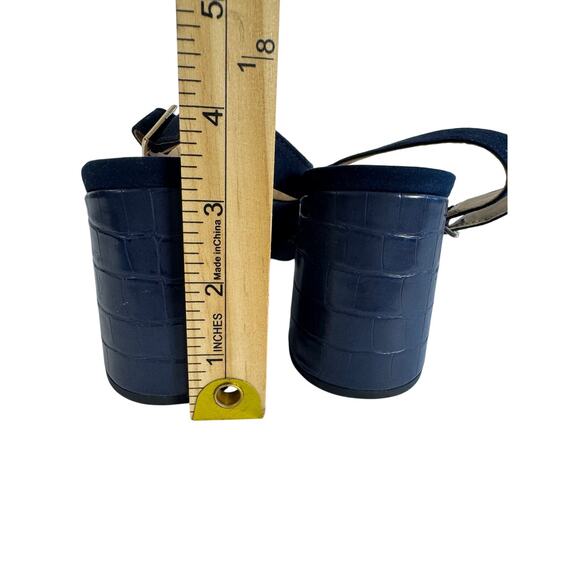 Ann Taylor Factory Women’s Size 8.5M Navy Suede Slingback 3” Croc Block Heel - Picture 4 of 6